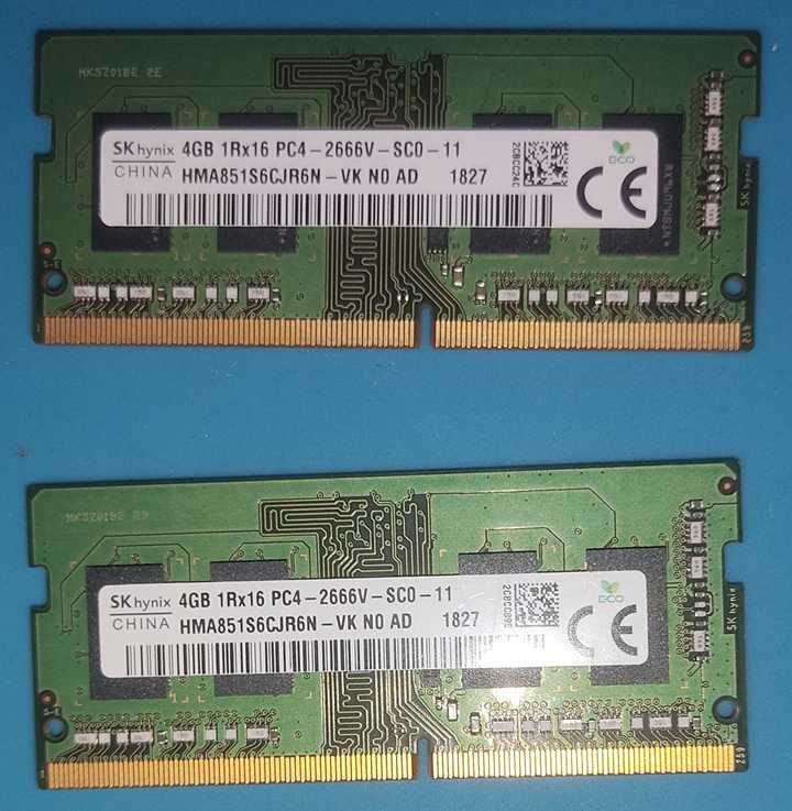 RAM 2x4GB (8GB DDR4) SK Hynix HMA851S6CJR6N VK Non ECC PC4-2666V