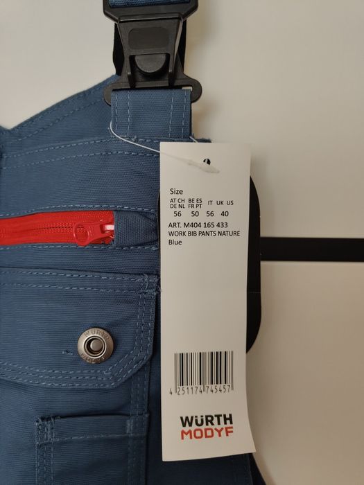 Spodnie robocze ogrodniczki wurth modyf