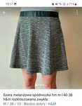 Szara melanżowa spódniczka hm m l 40 38 elegancka h&m rozkloszowana zw