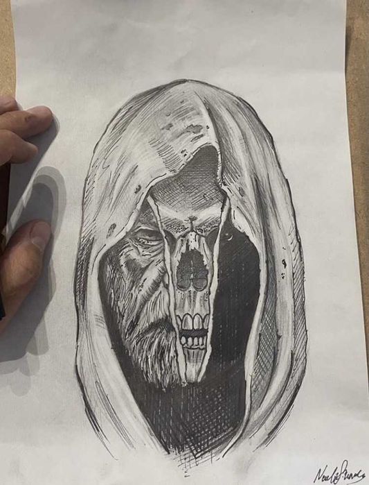 Рисую эскиз тату