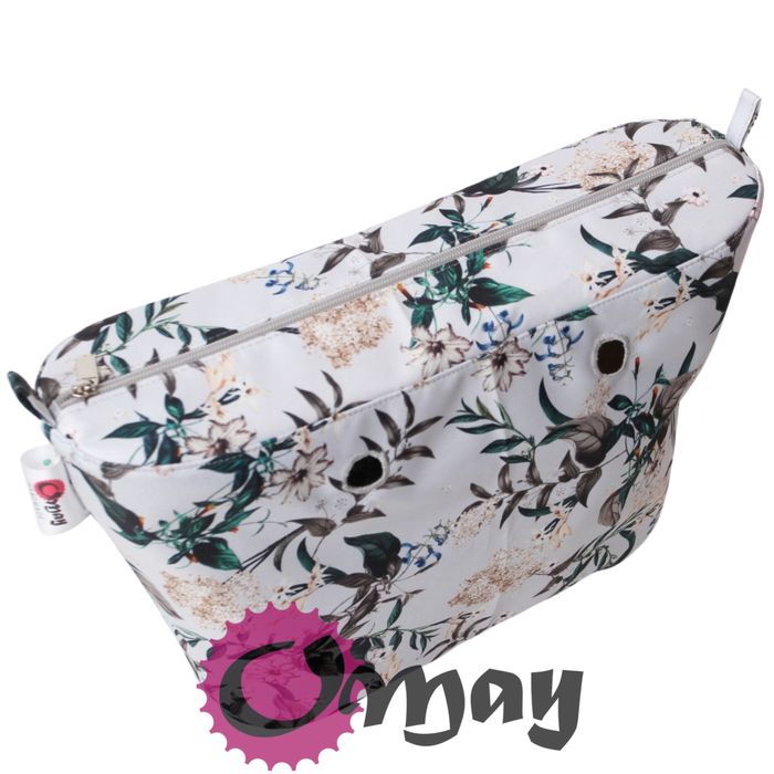 Szary organizer do OBAG URBAN MINI bzy konwalie 2 kieszenie wkład OMAY