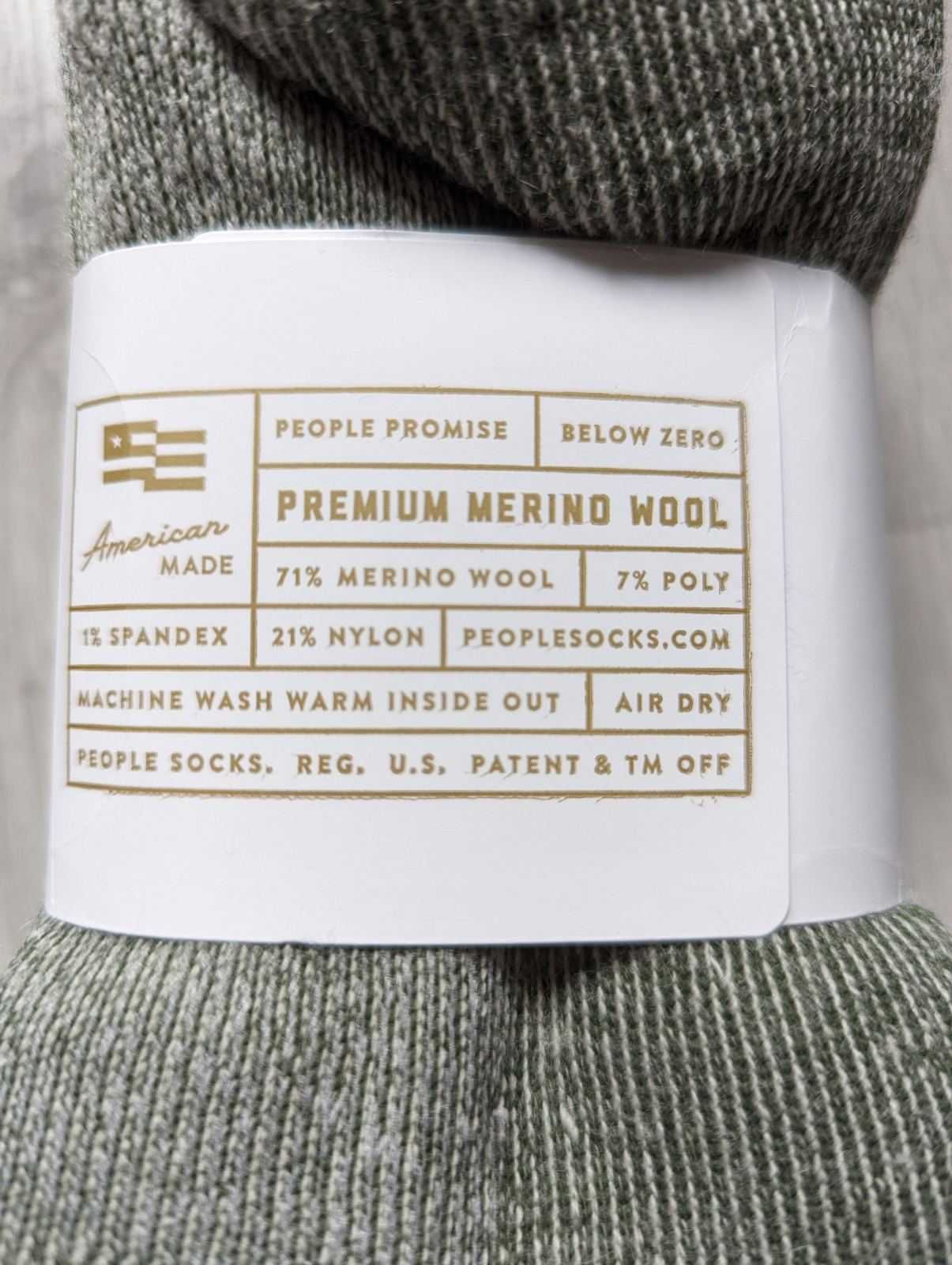 Шкарперки носки People socks BELOW ZERO CREW, 71% Premium merino wool
