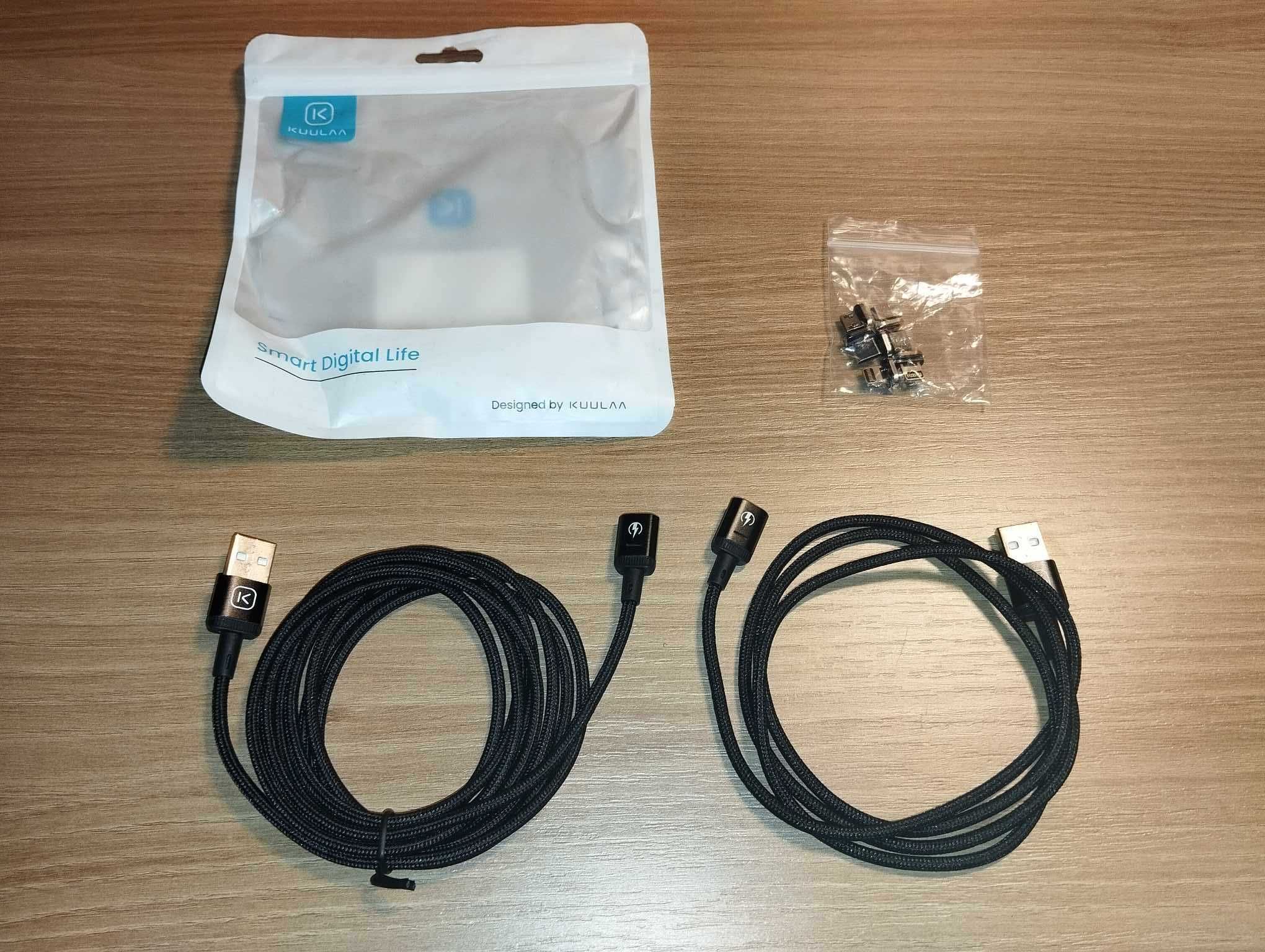 Zestaw 2x Kabel USB - z końcówkami USB-C - Micro USB - Lightning