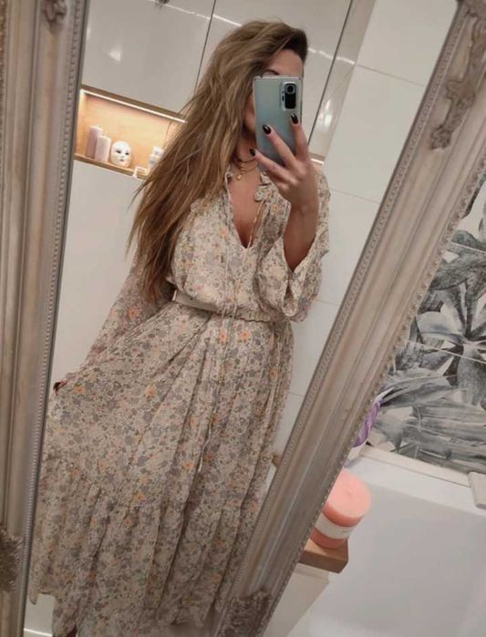 Dluga luzna oversize sukienka duzy rozmiar XXL/XXXL