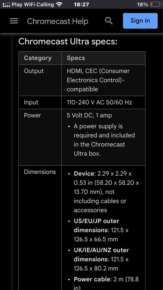 Google ChromeCast Ultra HD 4K HDR