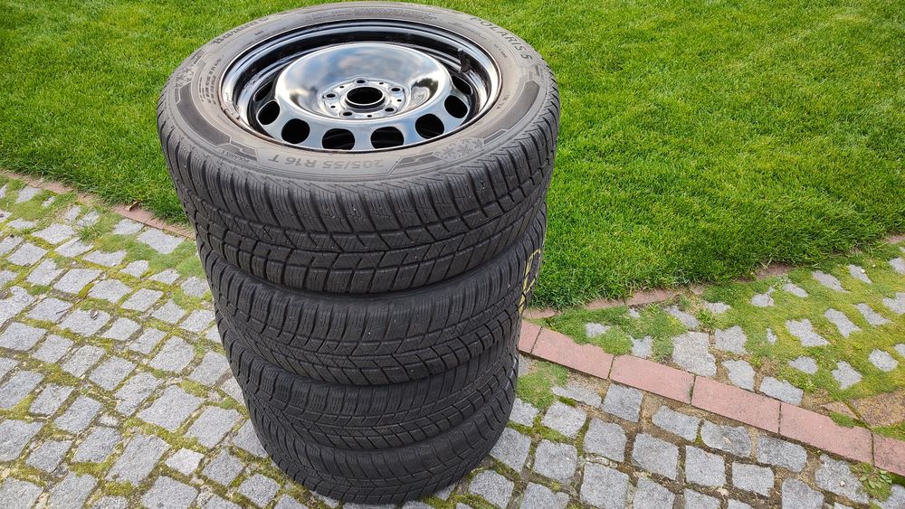 Zestaw kól zimowych 205/55/16 5x112, passat B7,octavia 3 ,caddy 2,seat