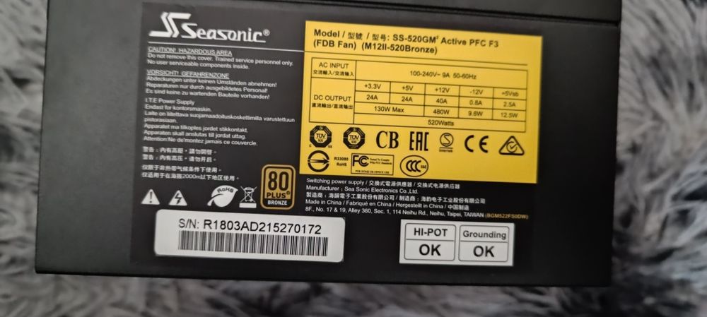 Fonte seasonic M12 II 520W 80 plus bronze