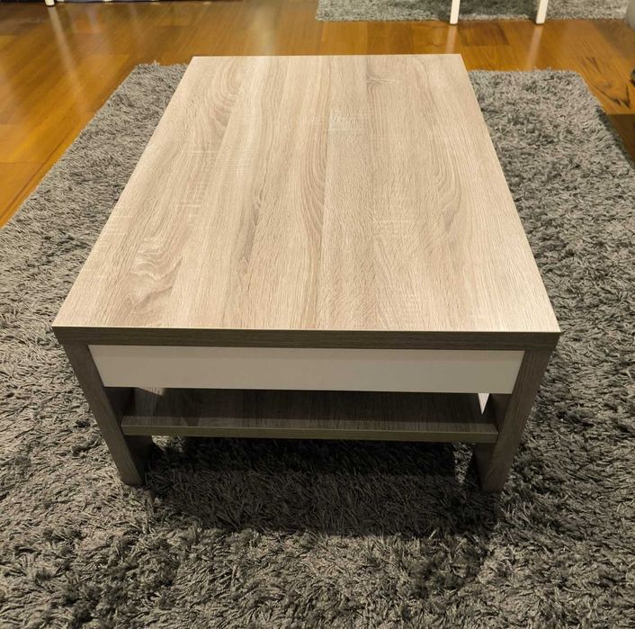 Mesa de Centro Paris Carvalho Cinza/Branco - Lourini