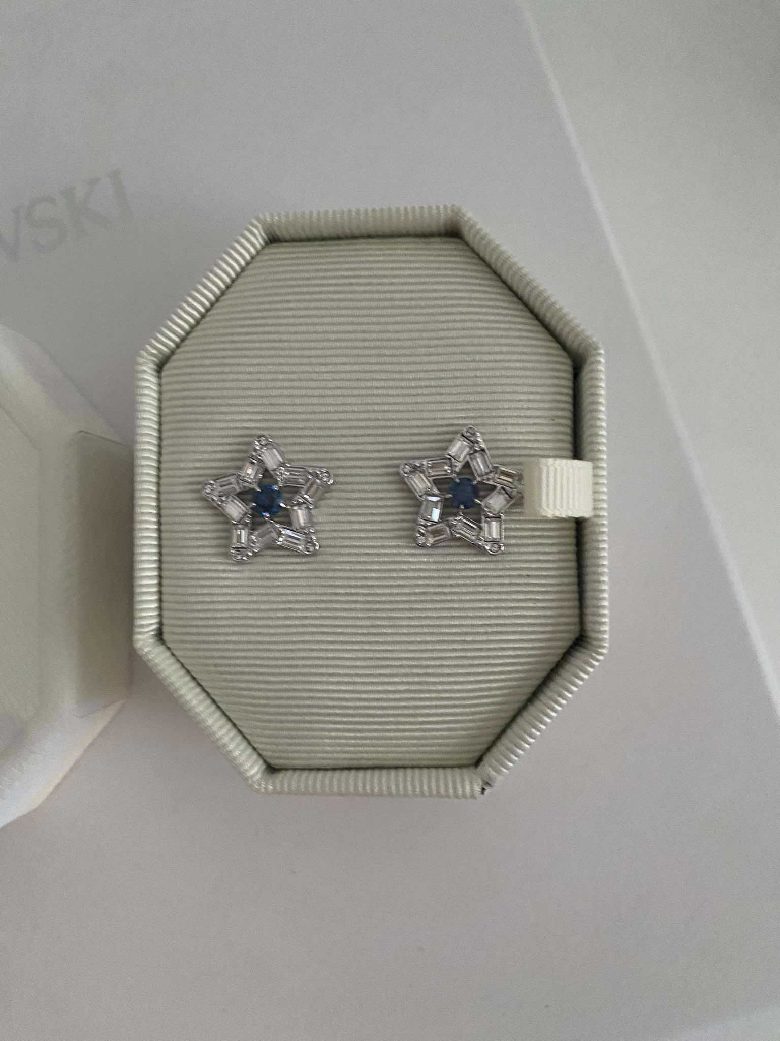 Nowe oryginalne kolczyki Swarovski z kryształami srebrne Stella cyrkon