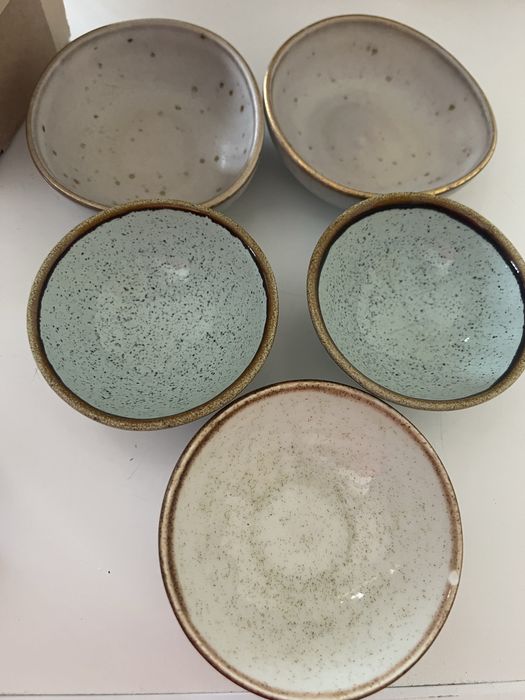 Conjunto de 7 taças em grés / cerâmica