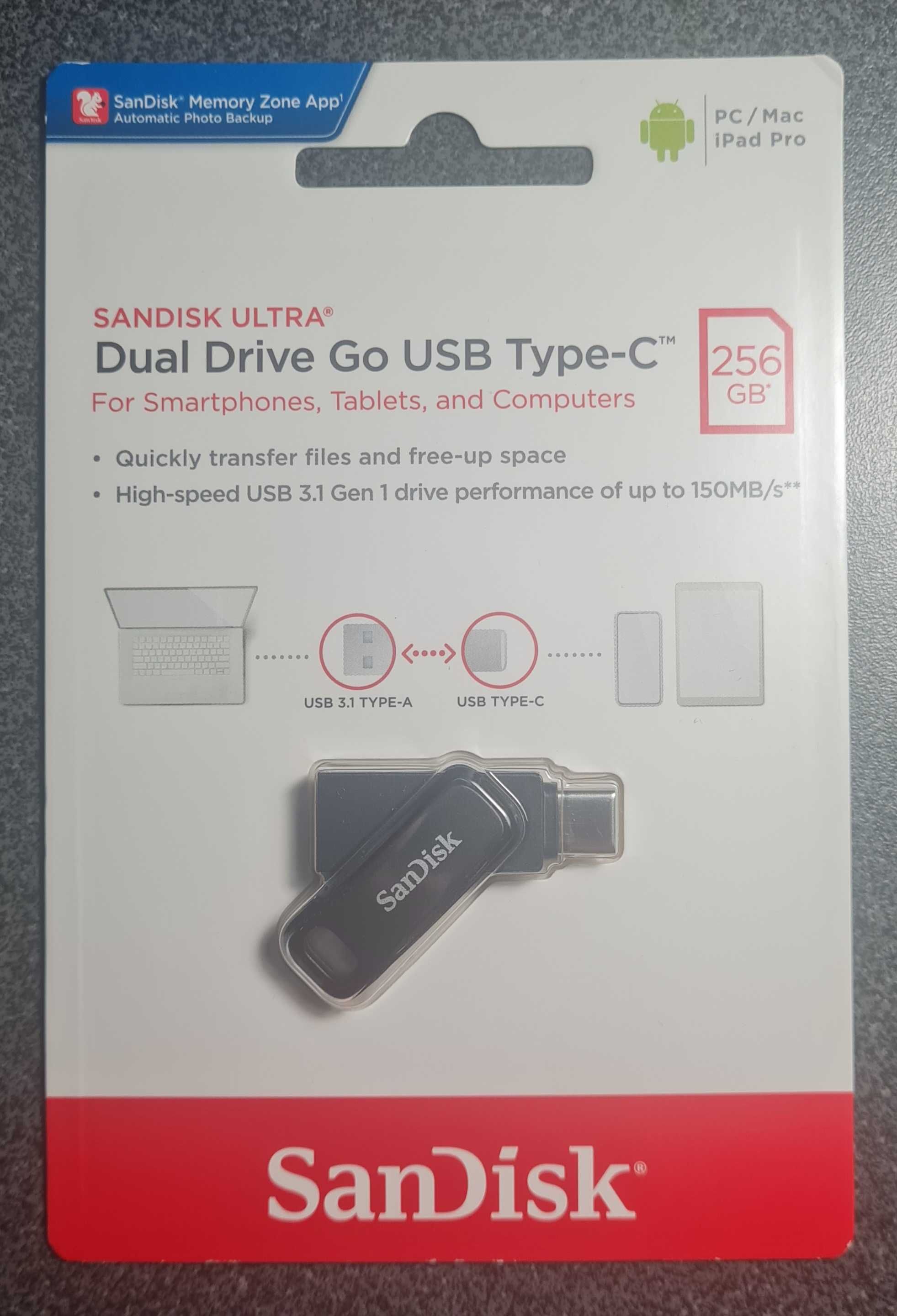 SanDisk Ultra Dual Drive Go 256GB USB 3.1 Type-C (SDDDC3-256G-G46)