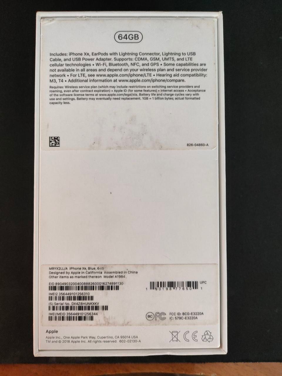 iPhone XR на 64 ГБ памʼяті.