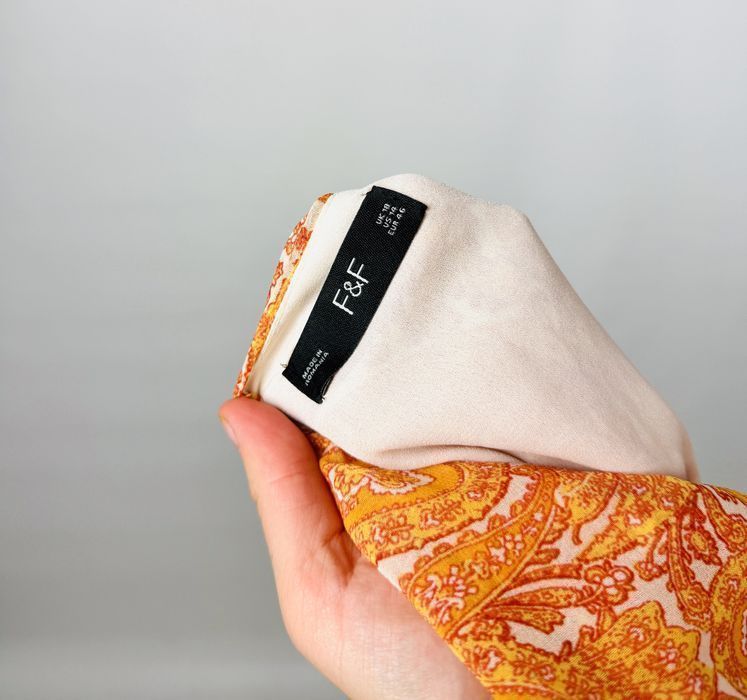 Pomarańczowa długa sukienka boho w orientalne wzory 3XL 46 F&F