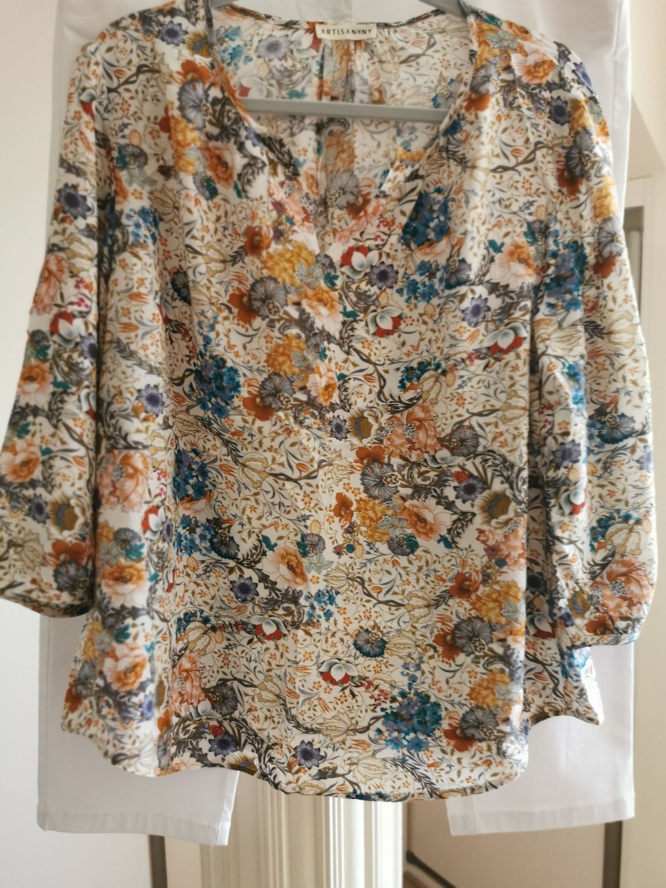 ARTISAN NY Bluzka Wiskozowa Kwiaty 3/4 Rękaw TK Maxx M/L