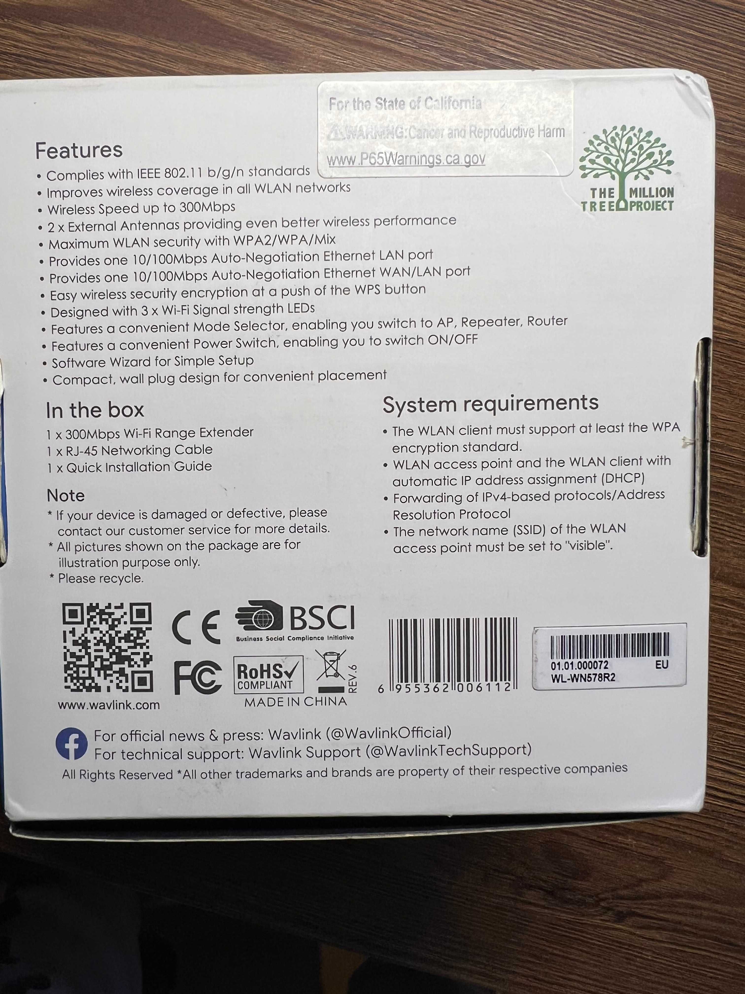 WAVLINK WLAN Verstärker, 300 Mbit/S WLAN