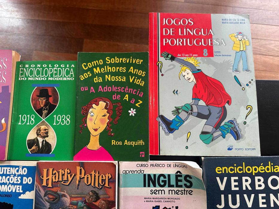 Lote de 13 livros variados — infantis, juvenis e enciclopédias