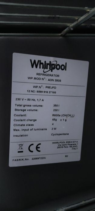 Szafa chłodnicza Whirlpool ADN 350 S