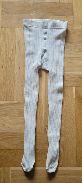Rajstopy H&M 74/80/86 wełniane, kremowe, ecru, białe