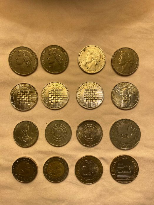 Lote de moedas escudo, circuladas