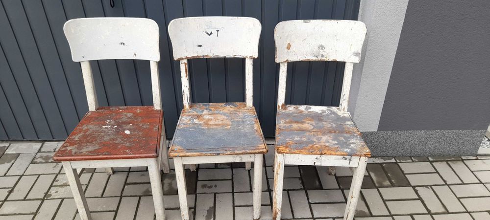 stare krzesła prl vintage retro 3 szt 100 zł