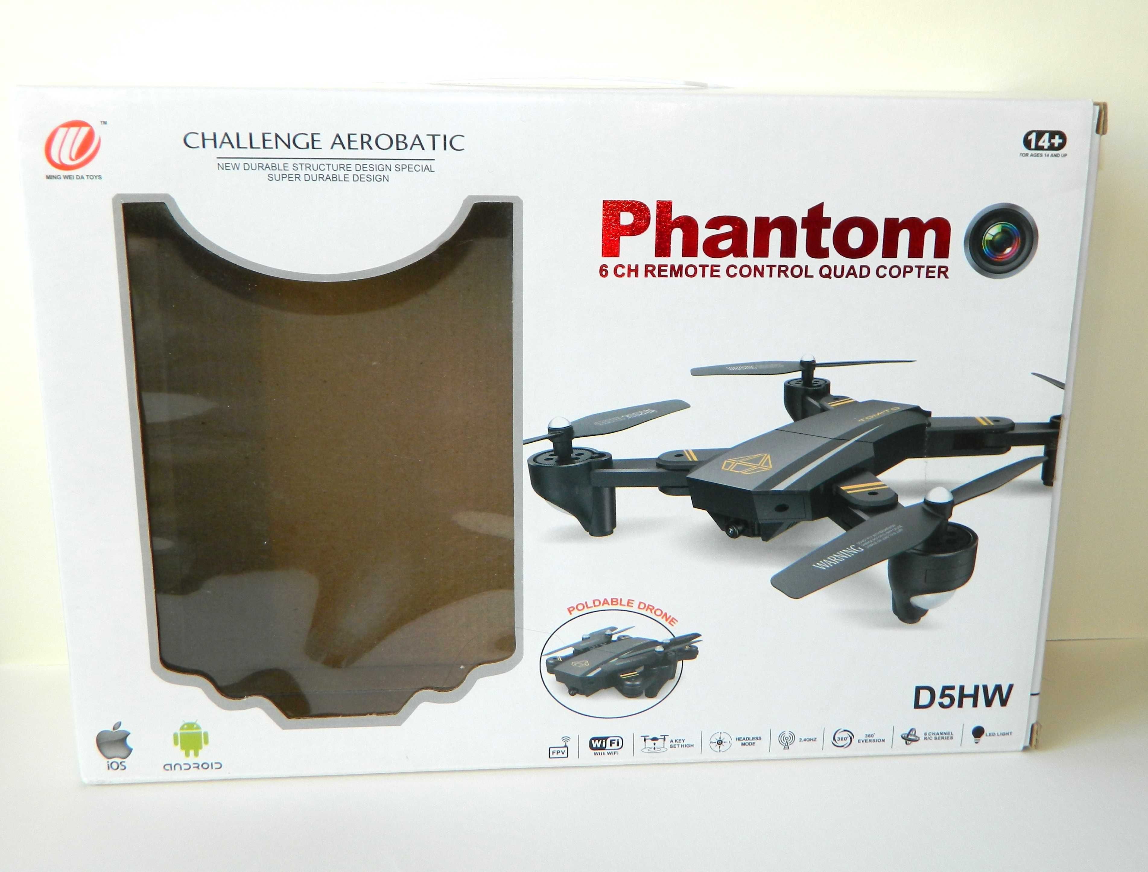 Квадрокоптер Phantom D5HW c Wi-Fi камерой дрон для детей 14+