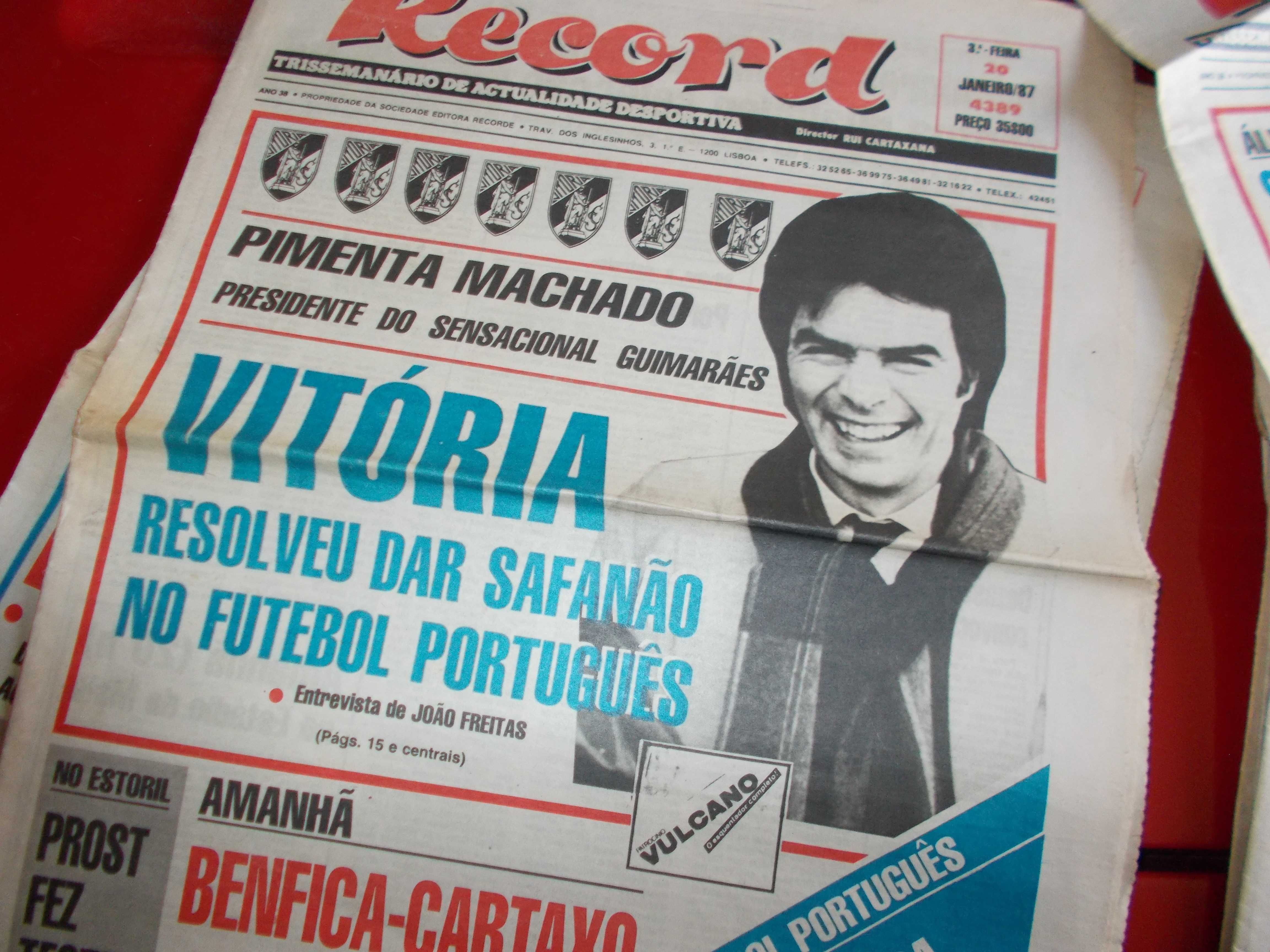 12 capas jornal Record 1987 .