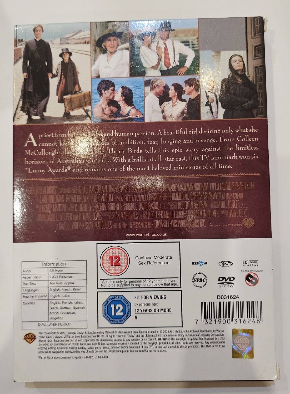 The Thorn Birds Ptaki Ciernistych Krzewów dvd 2 płyty ANG