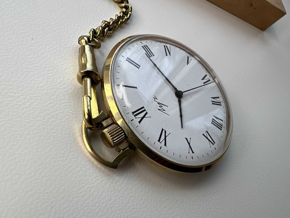 Часы карманные Луч позолоченные Au желтый мех 2209 СССР - не идут