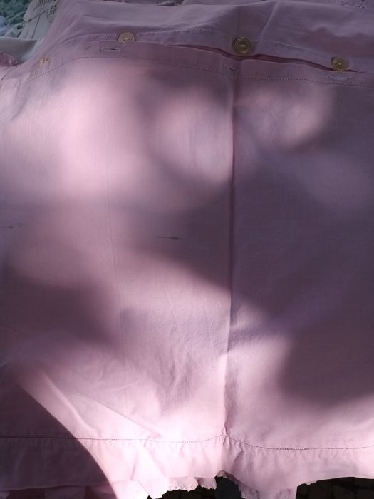 Lençol  rosa bordado a crivo