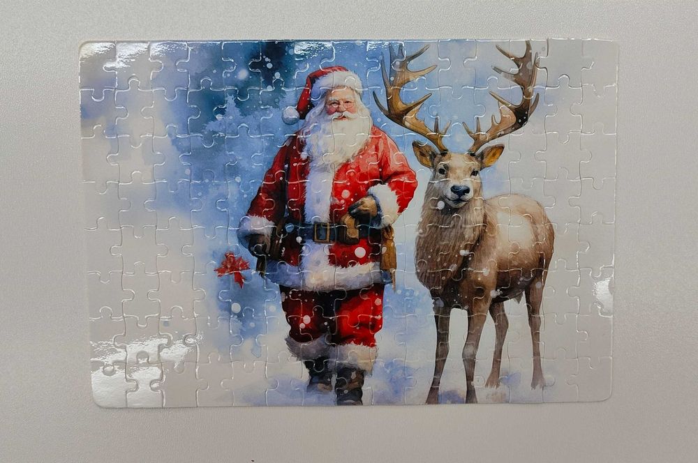 Puzzle świąteczne Boże Narodzenie Mikołajki 120el. A4 Mikołaj