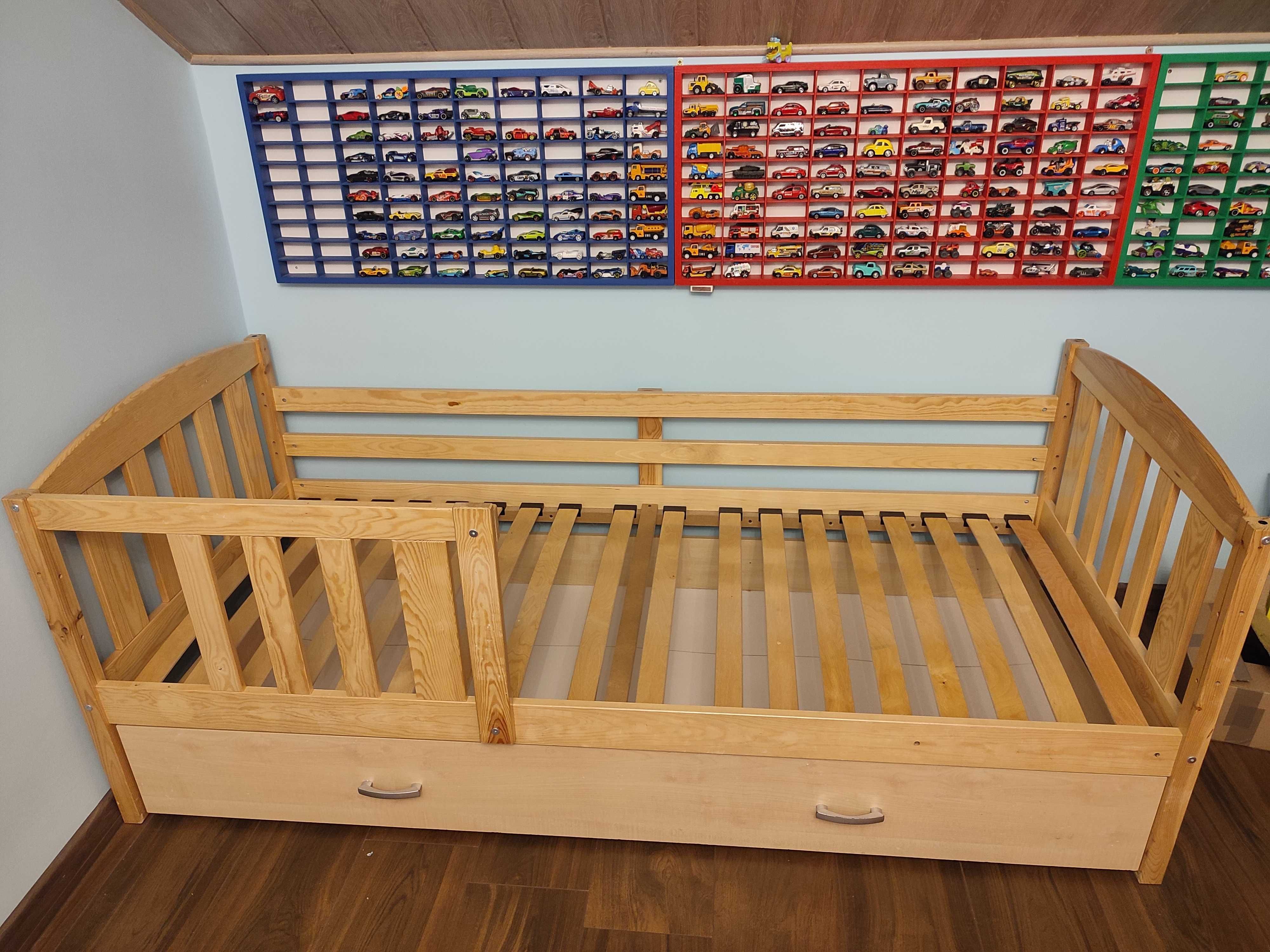 Łóżko dziecięce pojedyncze Kubuś 80X190 z szufladą, Sosna