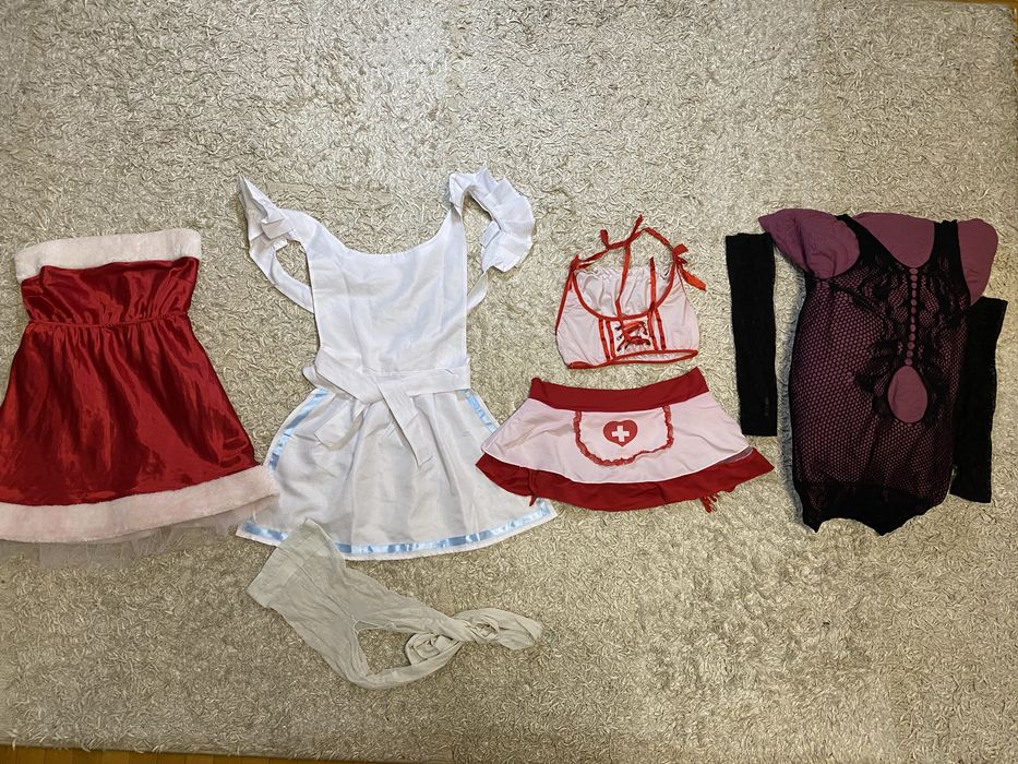 Еротична білизна/рольові костюми - медсестра, школярка, Снігурочка