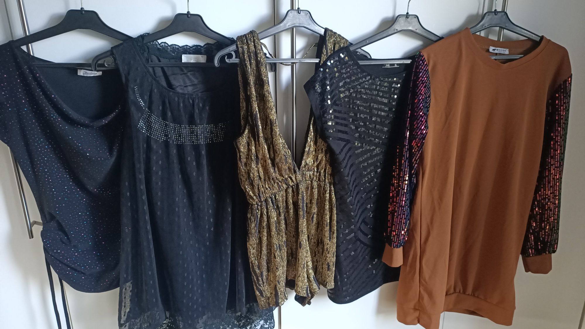 9szt mix Bluzka damska Sylwester cekiny brokaty box 92