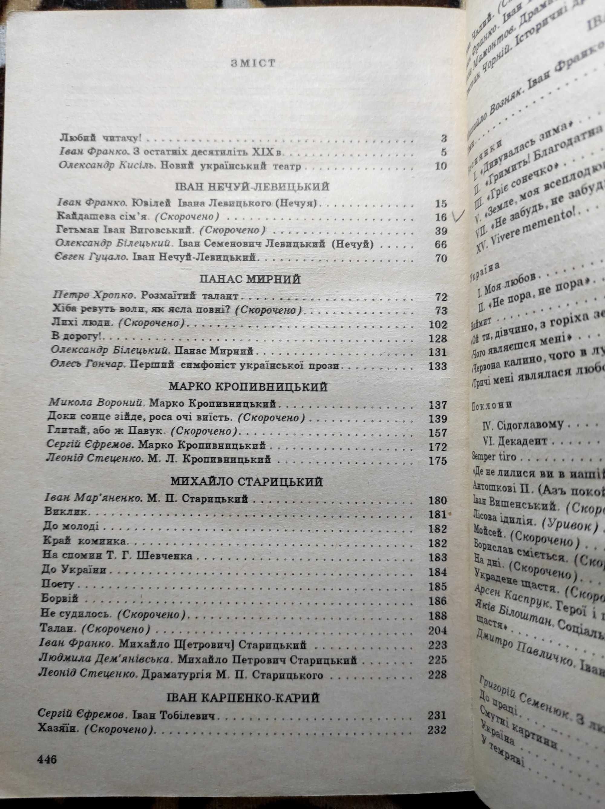 Українська література. (І. Карпенко-Карий, І. Франко, Б. Грінченко)