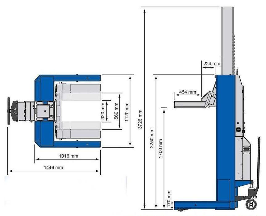 Bezprzewodowe Mobilny podnośnik kolumnowy 7.5т Well Kraft ML4030W