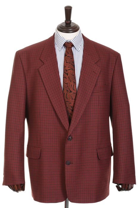 PAUL R. SMITH wełniana bordowa marynarka męska vintage w pepitkę r. 58