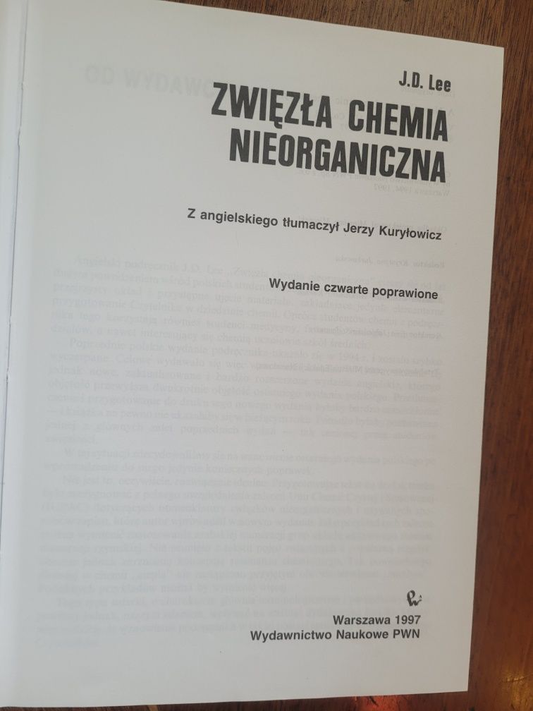 J.D.Lee Zwięzła chemia nieorganiczna 1997 PWN wyd.4