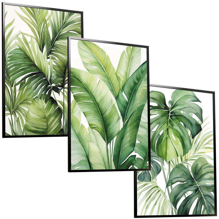 30x40 obrazy w ramie plakaty ramka MONSTERA TROPIK PALMA BANANOWIEC