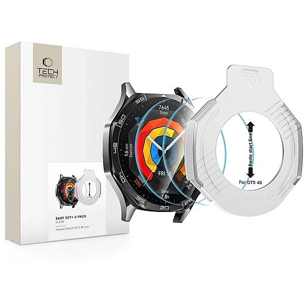 Szkło hartowane Tech-Protect Easy Set+ 2-pack na Huawei Watch GT 5/46