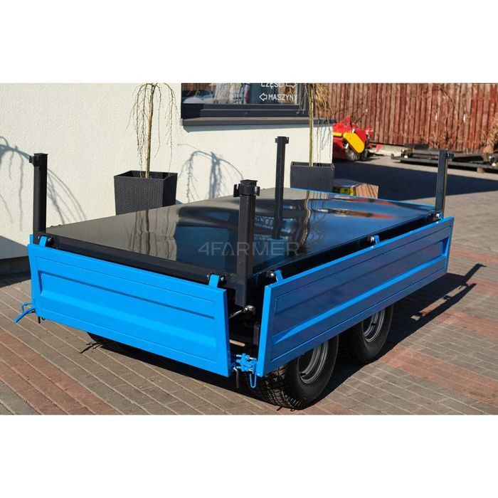 Przyczepa 2,5t na zaczep do traktora otwierane burty kiper na 3 strony