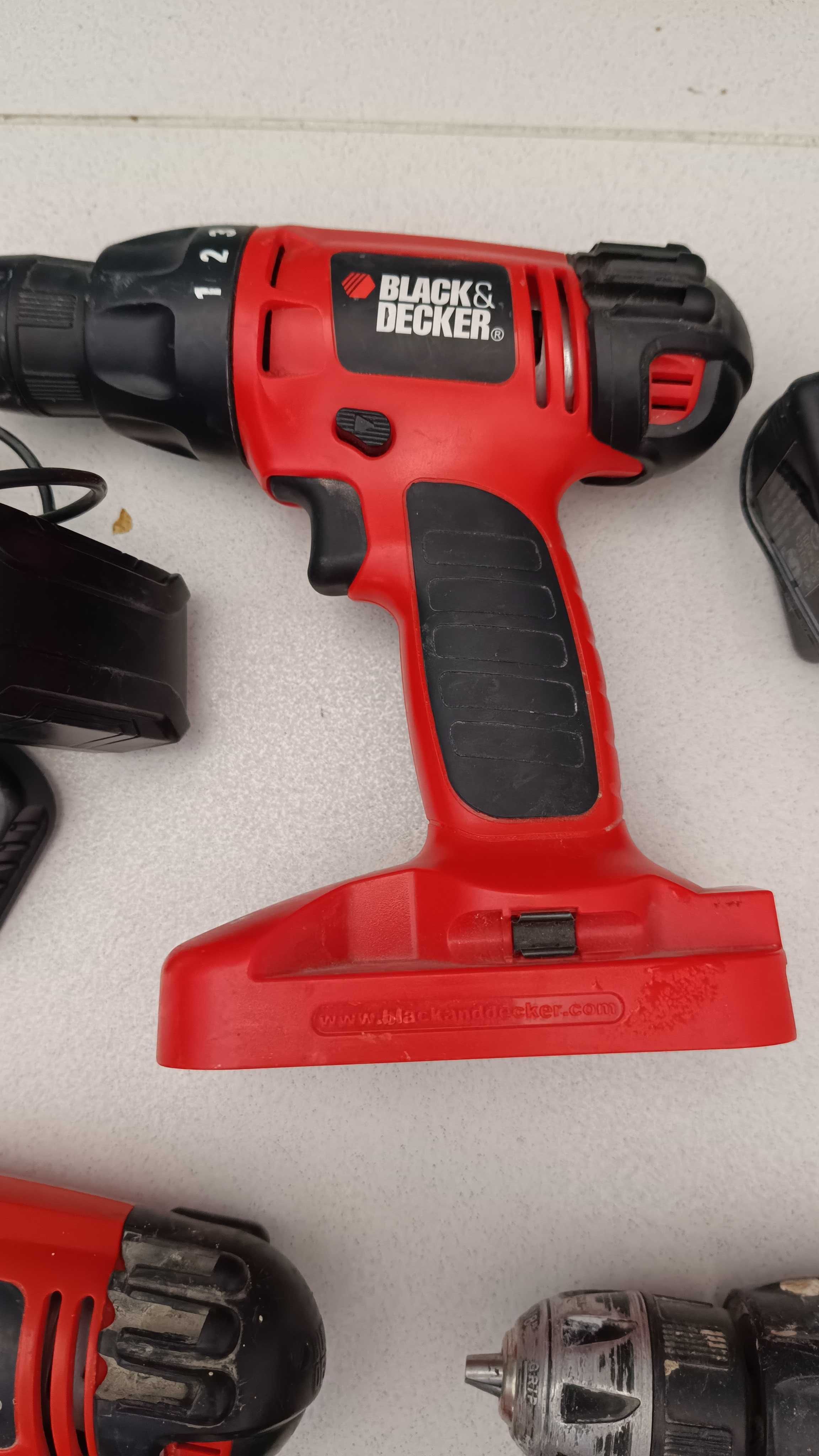 3x Wkrętarka Wiertarka Black&Decker Ładowarka Bateria 18V Black Decker
