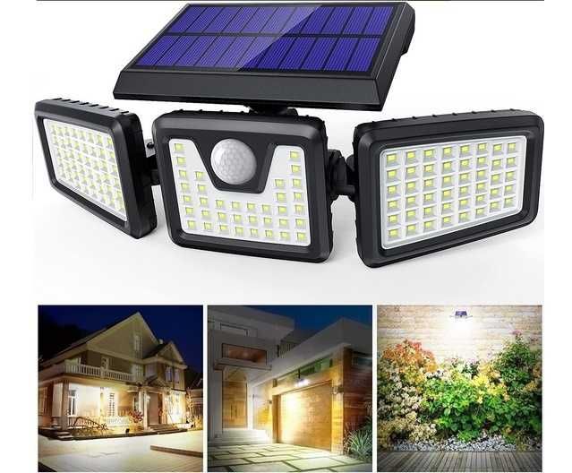 Lampa Solar Solarna Led z Czujnikiem Ruchu Zewnętrzna Zmierzchu 3w1