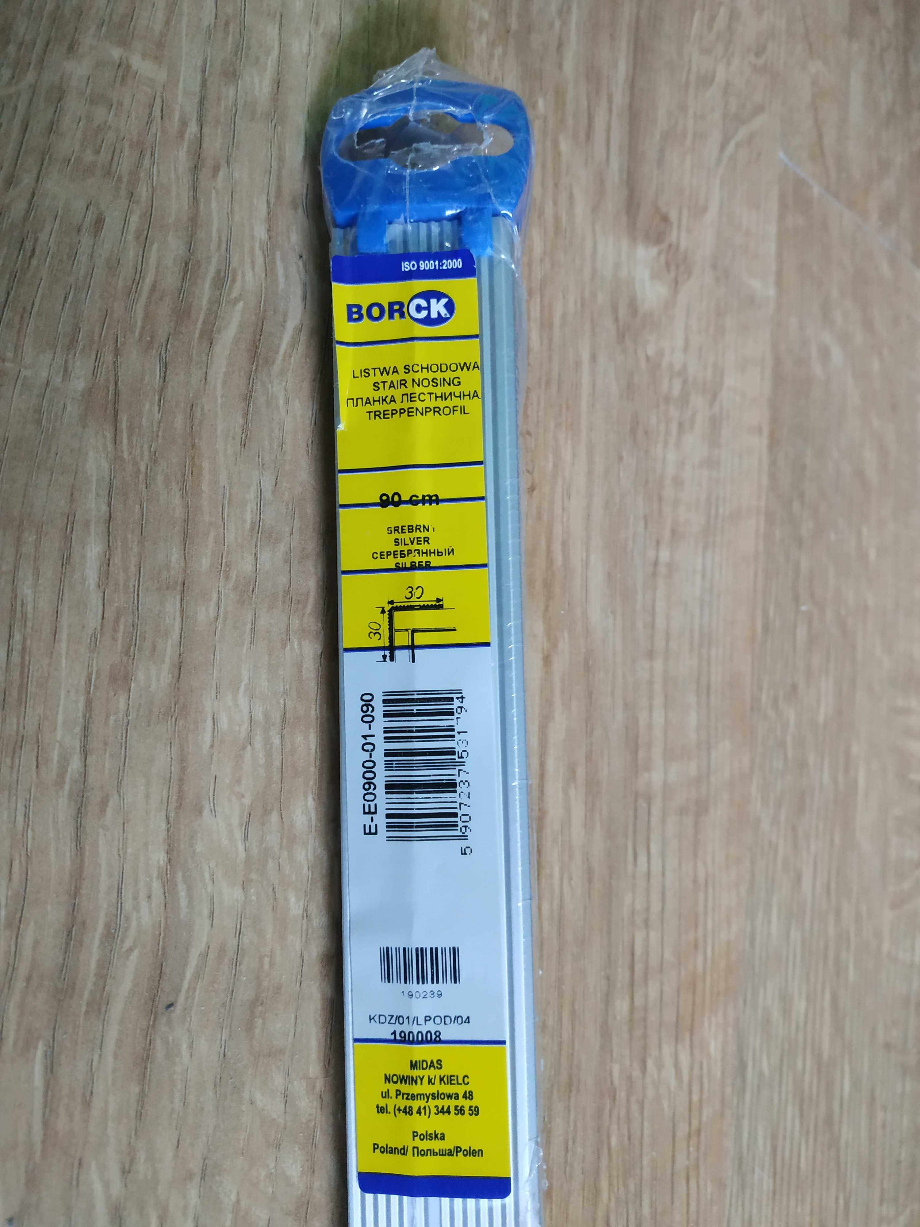 Kątownik / listwa schodowa aluminiowa srebrna 30 mm