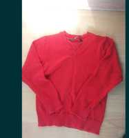Czerwony sweterek dla chłopca. 2x.
