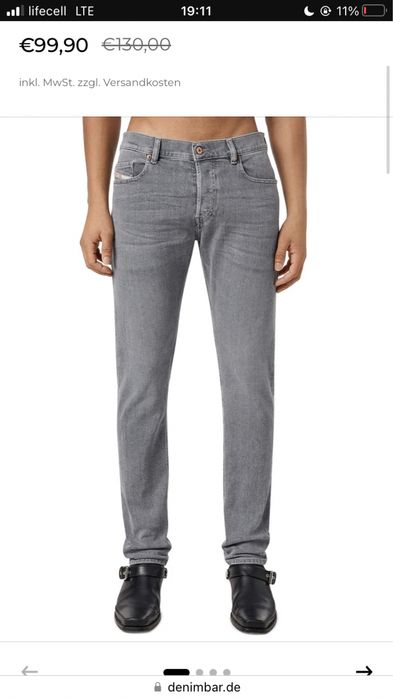 Сірі Джинси Diesel slim D-Luster