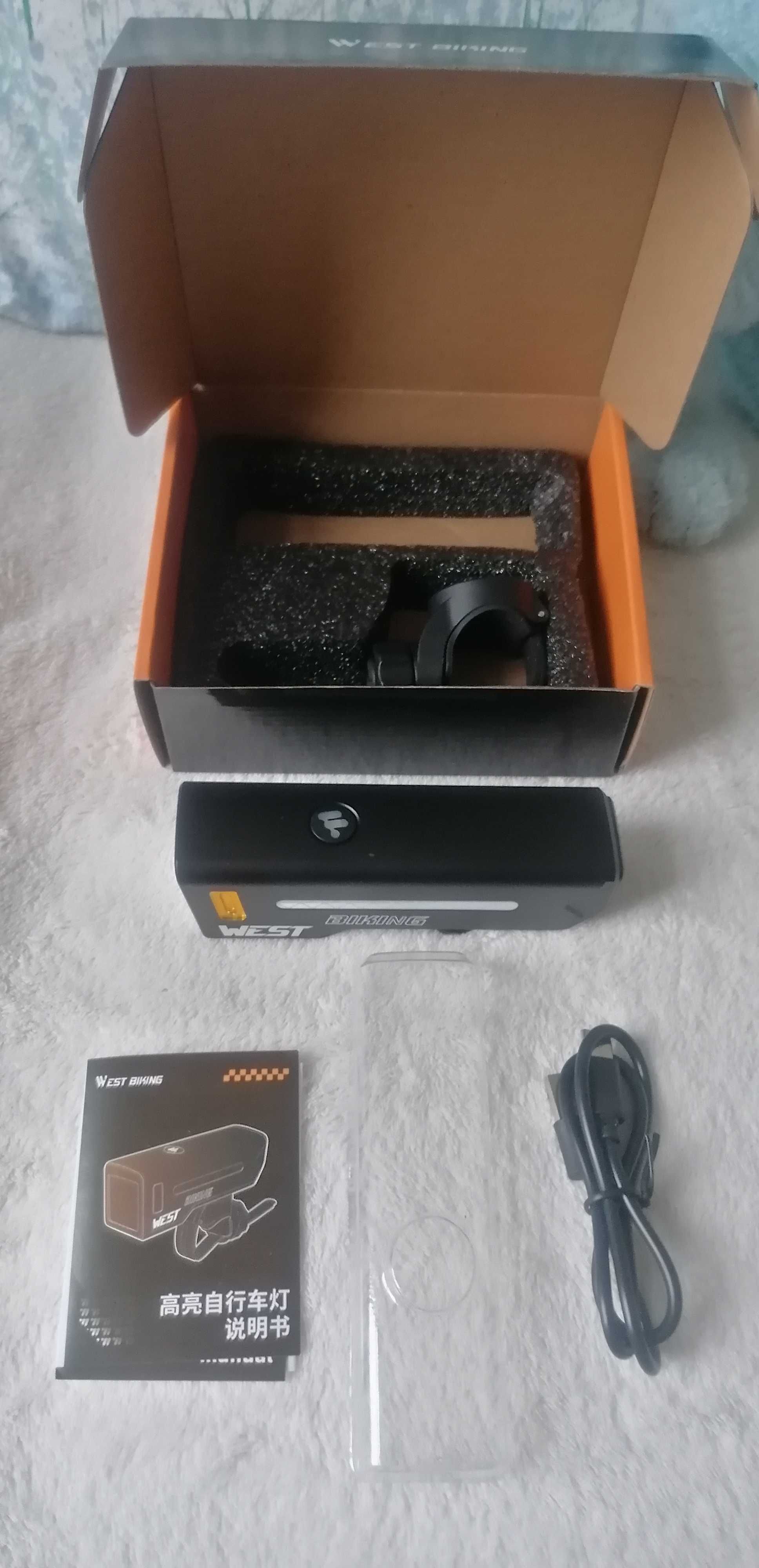 Nowa latarka rowerowa West Biking ze światłami długimi 5000mAh, mocna