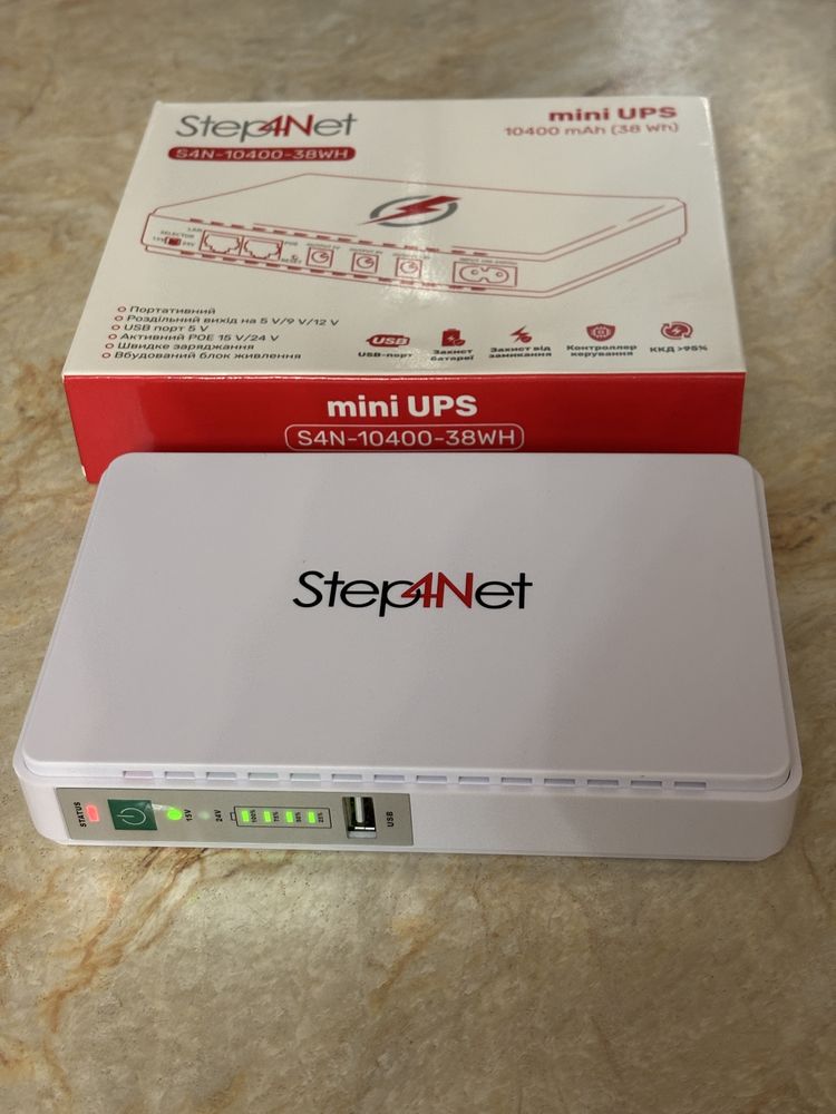 ДБЖ Step4Net S4N-10400mAh-38Wh для роутера , WiFi , термінала ONU