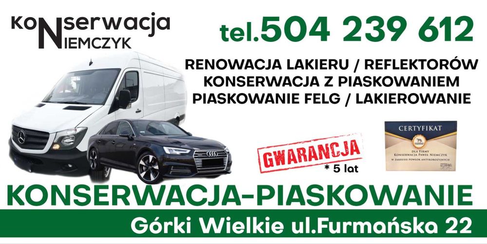 .  Konserwacja.Blacharstwo.  Poprawki lakiernicze