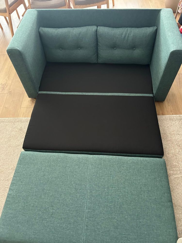 Sofá-Cama Verde Teal – Confortável e Prático!