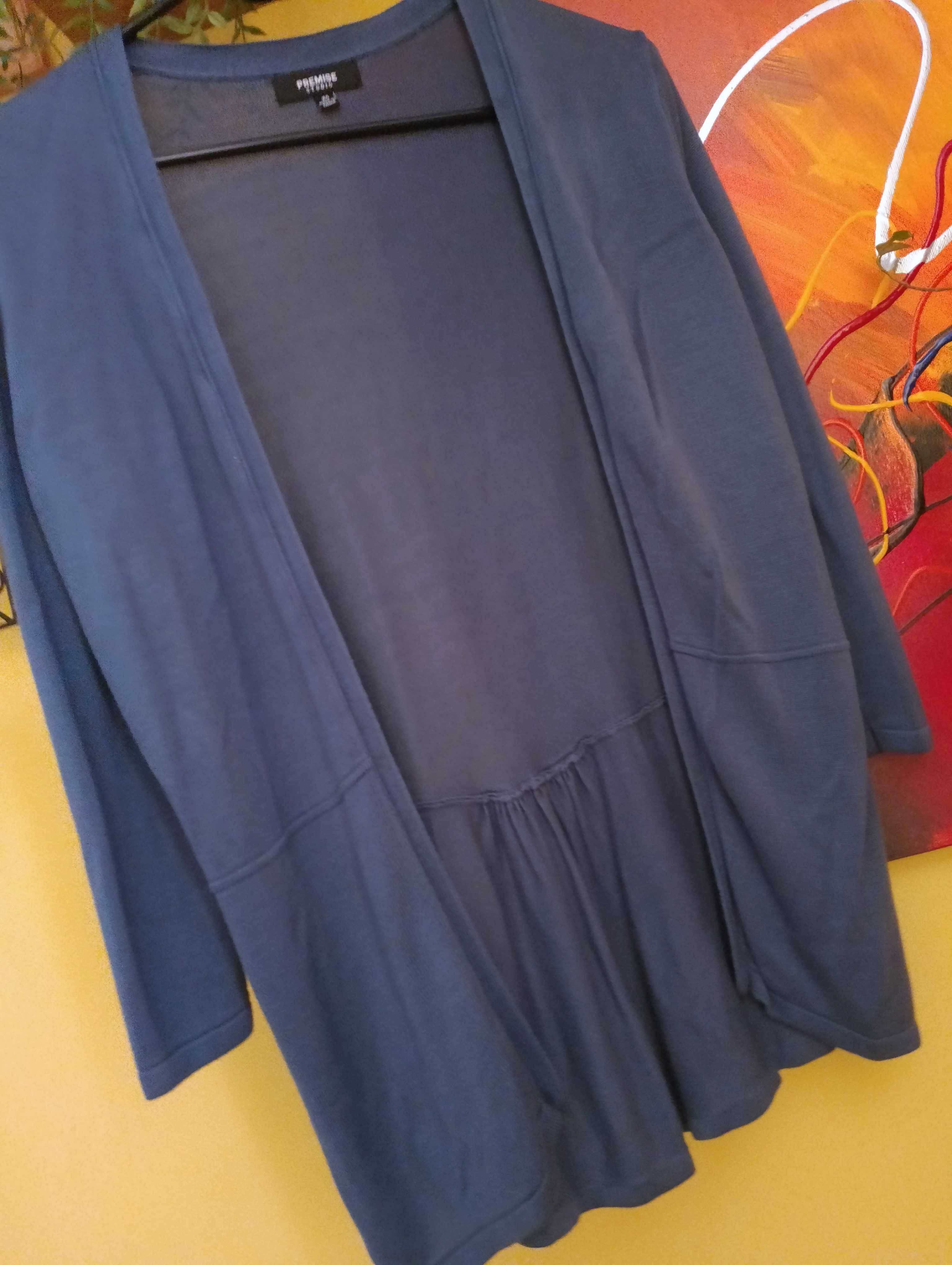 nowy sweter 34/36 XS S kardigan narzutka niebieski